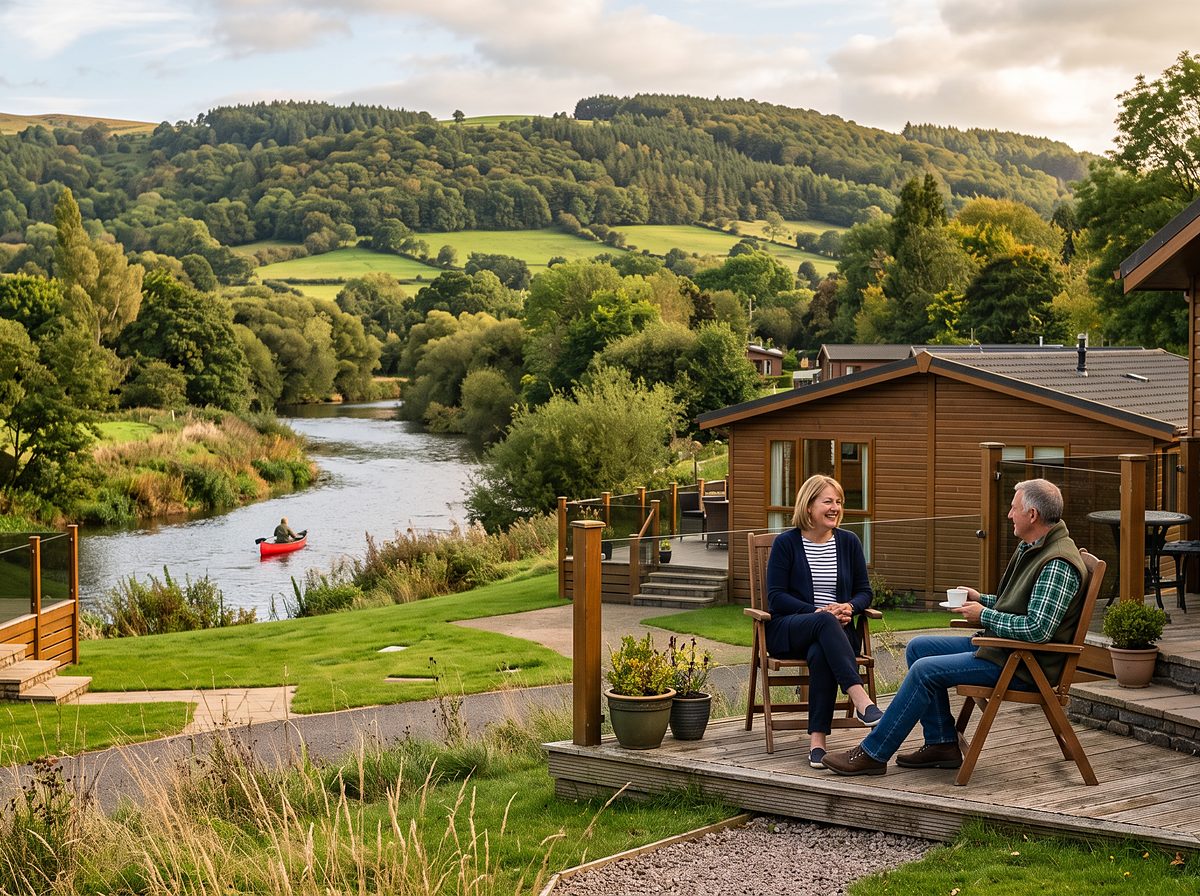 Riverside holiday park lodges in the Shropshire hills